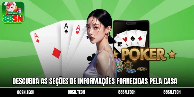 Descubra as seções de informações fornecidas pela casa de apostas